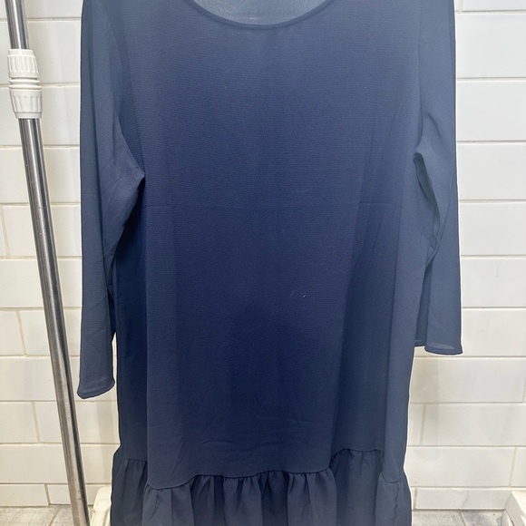 Jacqueline de Yong Navy Ruffle Hem Dress - Size 40 - Picture 4 of 5